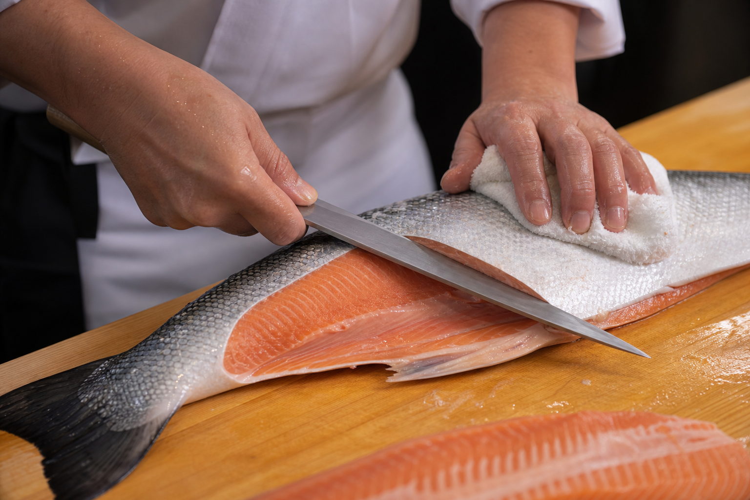 Découper le poisson : couteau deba, yanagiba et le geste